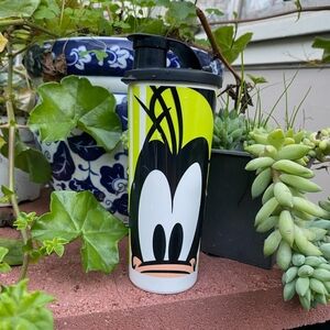 Disney Goofy Face Travel Tumbler in Lime Green, Black & White